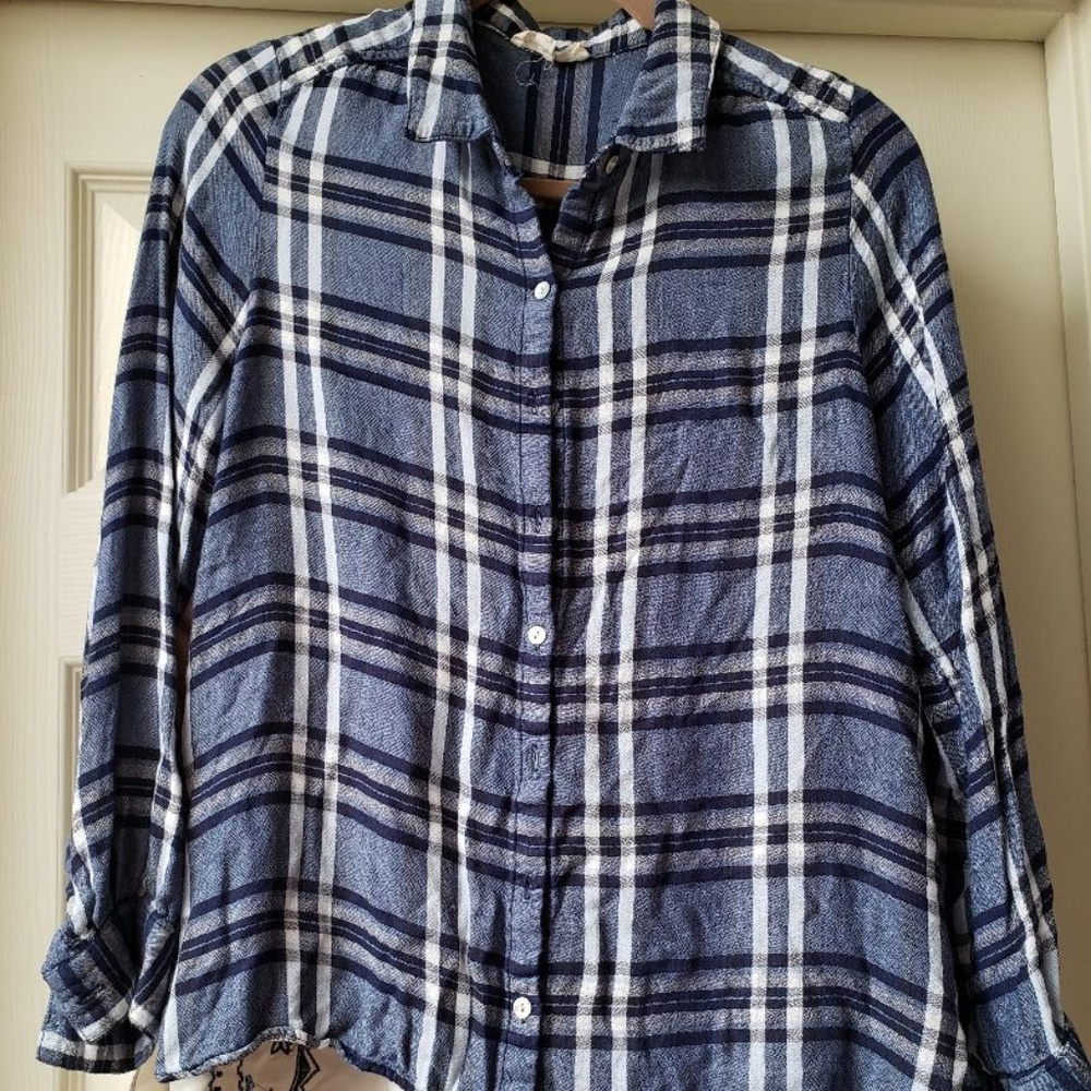 Jane and Delancey Plaid Button Embroidered Shirt